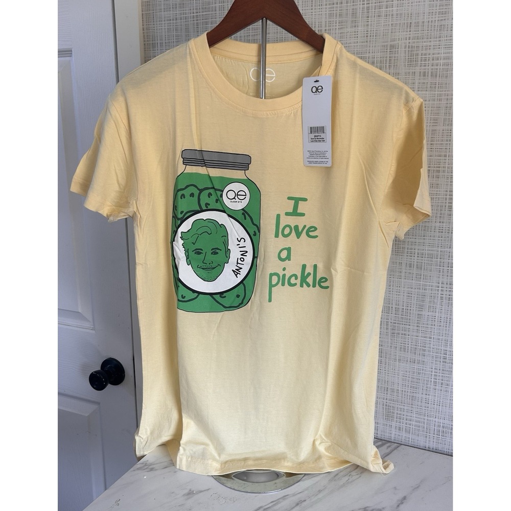 Queer Eye‎ T-Shirt Yellow Antoni I Love A Pickle LGBTQIA+ Unisex Large BxOO